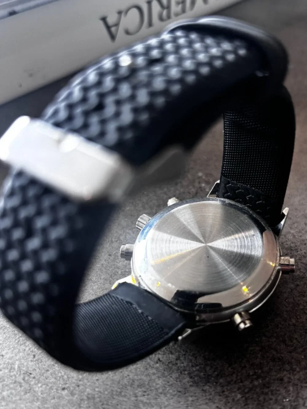 Mercedes-Benz Analog Digital Chrono Silver Tone Watch